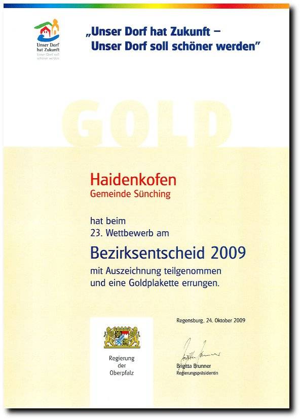 Urkunde Bezirk